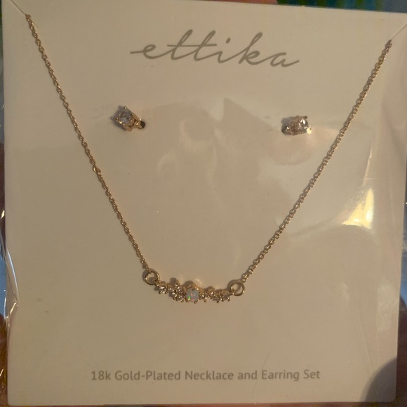 ettika Jewelry - 18K Gold-Plated Necklace and Earring Set